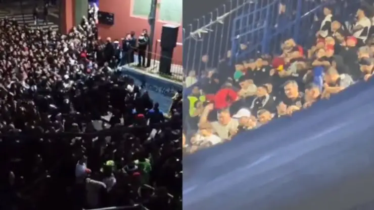 VIDEO: Fanáticos del Boca y Colo Colo se pelean a golpes con palos