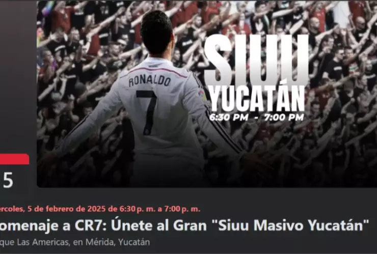 Yucatán celebrará el cumpleaños de Cristiano Ronaldo con un ¡SIUU! masivo