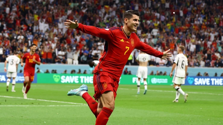 Álvaro Morata marca ante Alemania en Qatar 2022