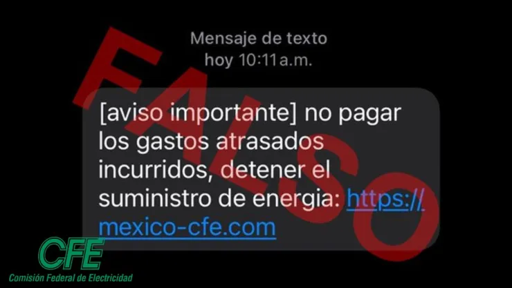 Frades con mensaje de texto de CFE, ¿cómo prevenirlo?