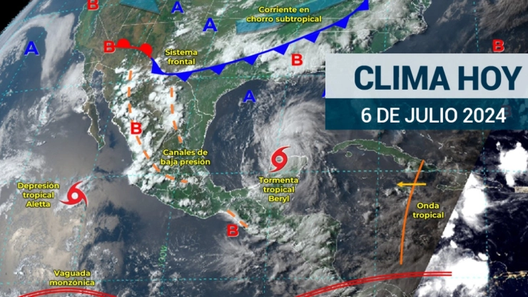 Lluvias intensas por tormenta tropical Beryl este sábado 6 de julio