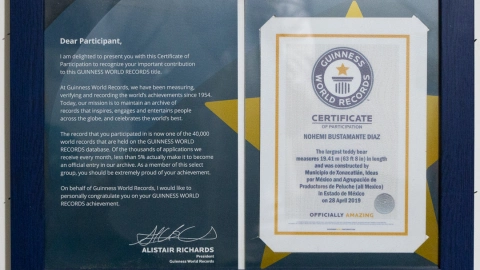 En México Pelutxitos tiene el récord guiness por el muñeco de peluche más grande