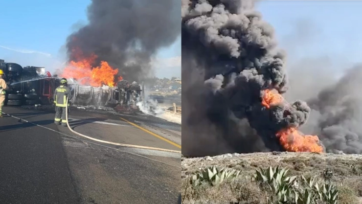 VIDEO: Pipa con combustible explota tras choque en la autopista Orizaba-Puebla
