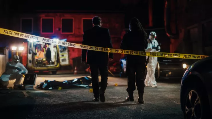 Policías de noche en Tijuana