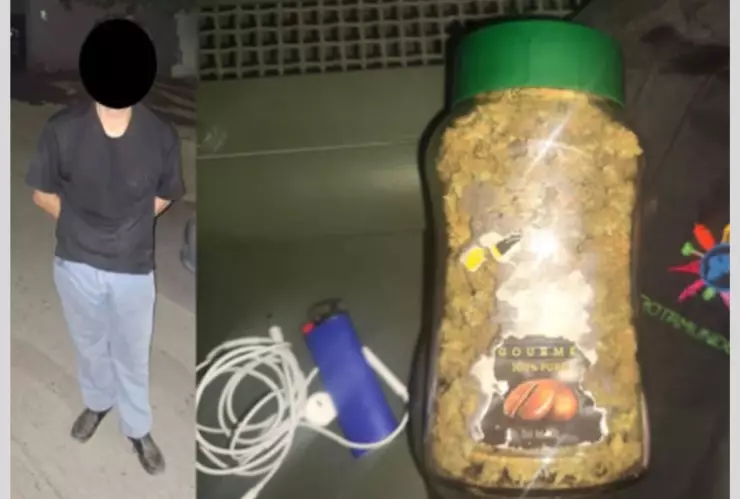 Detienen a hombre con un frasco de marihuana en Culiacán