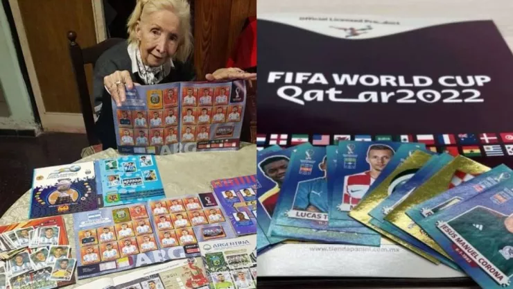 Abuelita gasta su pensión en álbum Panini de Qatar