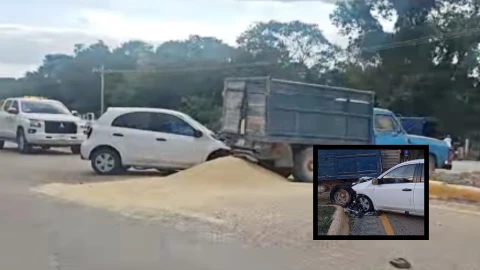 Accidente en la Campeche-Mérida deja 2 autos destrozados y un hombre herido