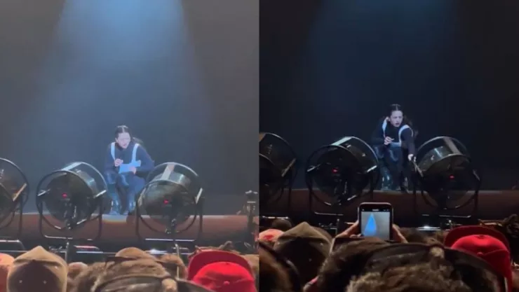 Rosalía sufre accidente en concierto