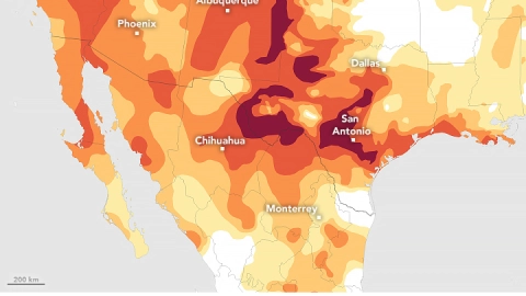 sequía extrema en méxico y estados unidos nasa