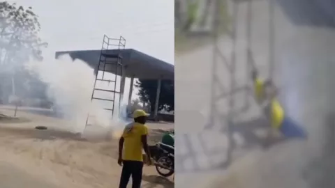 Dos trabajadores murieron electrocutados al mover un andamio que tocó cables de alta tensión.