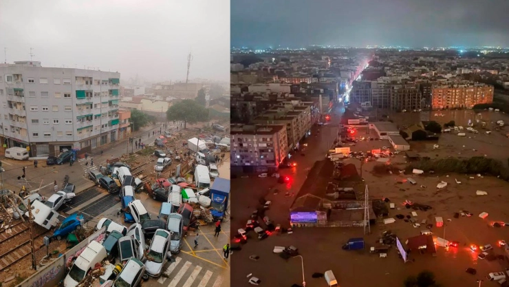 Videos de Valencia, España, tras el paso de “La DANA"; reportan más de 95 personas sin vida