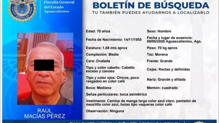 Autoridades informaron que encontraron sin vida a un señor de 70 años de edad que tenía Boletín de Búsqueda en Cotorinas, Aguascalientes 