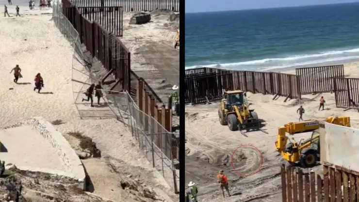 VIDEO_ ¡Hasta un perro! Migrantes aprovechan reparación de muro y cruzan corriendo a EU.jpg