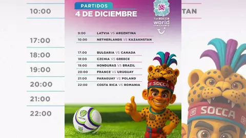 Socca World Cup Cancún 2025: ¿Quiénes juega HOY 4 de diciembre y a qué hora?