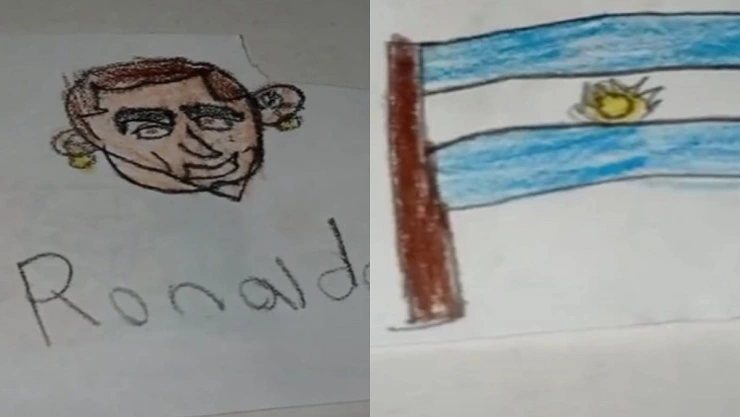 niño crea estampas del mundial de qatar
