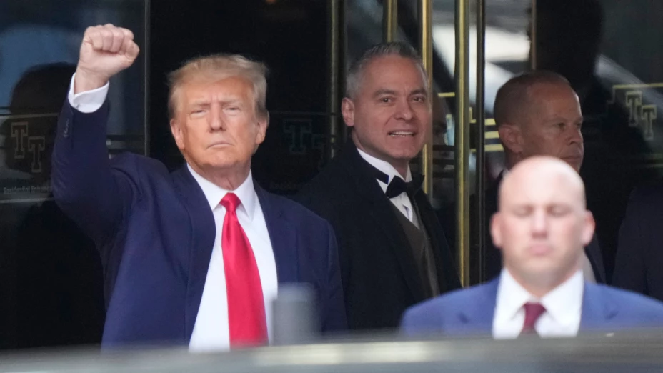Donald Trump llega al juzgado de Nueva York.