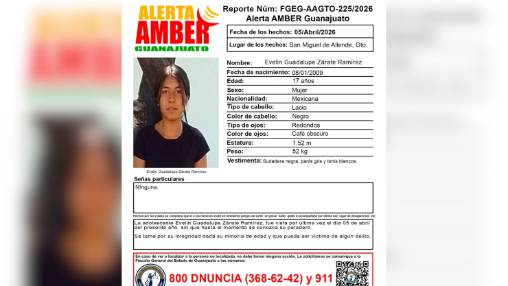 Alerta Amber en San Miguel de Allende buscan a Evelin Guadalupe Zárate, 17 años.png