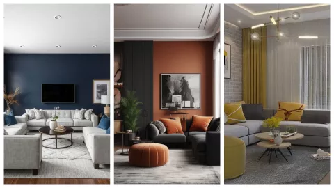 diseños de salas colores modernos