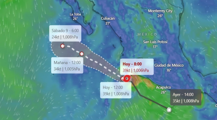 Estados en riesgo por la tormenta “Ivo": lluvias intensas y pronósticos actualizados.