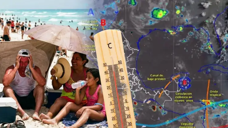 Clima en Cancún y Quintana Roo hoy: Onda tropical y fuertes lluvias con calor de hasta 42°C