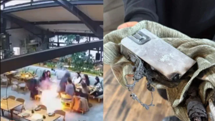 Pila portátil explota en la mesa de un restaurante en Jardines del Pedregal, CDMX