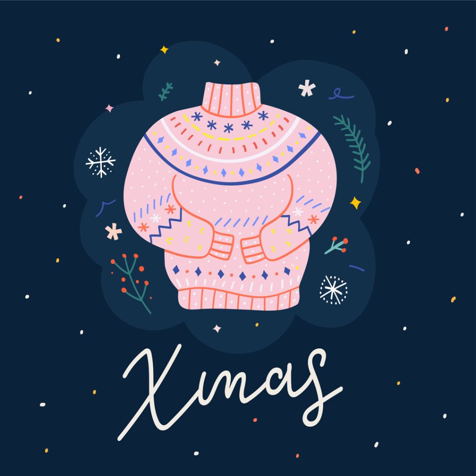 ilustracion de un sueter navideño