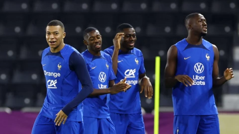 La selección de Francia en entrenamiento