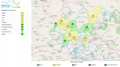 Calidad del aire en Guanajuato 21 febrero 2024