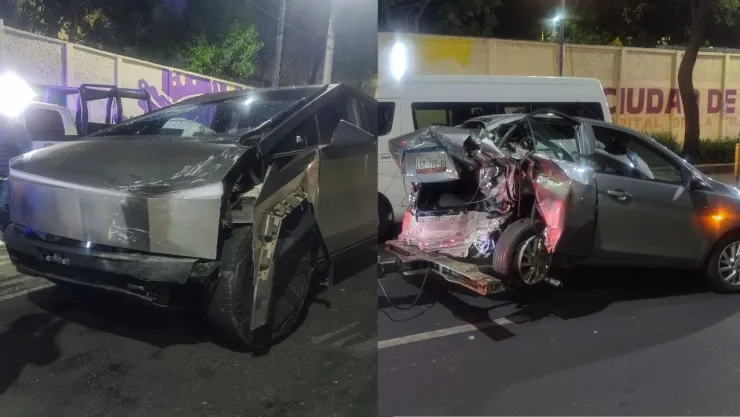 Camioneta Cybertruck choca contra 5 vehículos en Coyoacán; había latas de alcohol en el vehículo