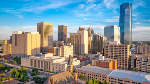 Vista aérea de edificios en Estados Unidos