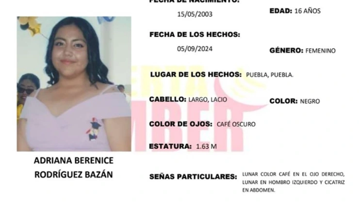 SANTO TOMÁS CHAUTLA PUEBLA DESAPARECIDA ADRIANA BERENICE