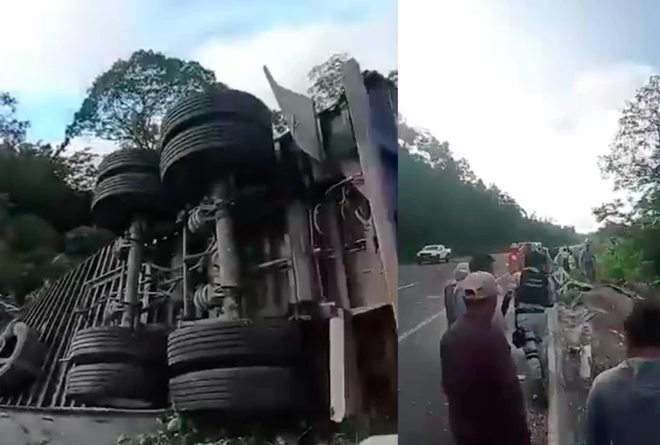 Terrible accidente de tráiler en carretera Tuxtla Gutiérrez - San Cristóbal de las Casas