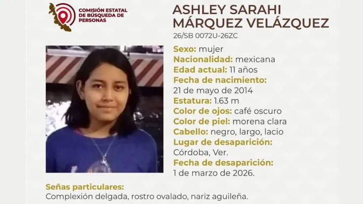 Buscan a Ashley Sarahí Mázquez Velázquez