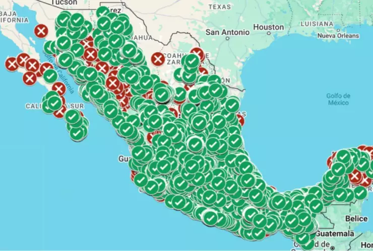Mapa interactivo de Profeco para detectar cuáles son las gasolineras más baratas.