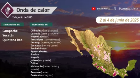 Onda de calor del 2 al 4 de junio de 2025