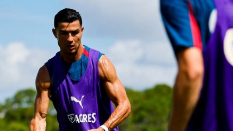 Cristiano Ronaldo entrenando con Portugal