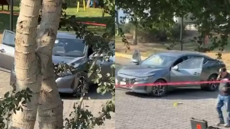 ¡Imágenes fuertes! Así quedó el vehículo tras la agresión armada en la colonia Colinas de lo Virreyes en Zapopan