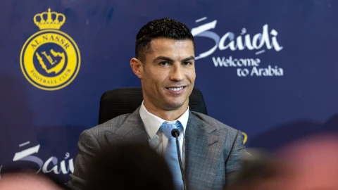 Cristiano Ronaldo en su presentación con el Al Nassr en la Liga Saudí