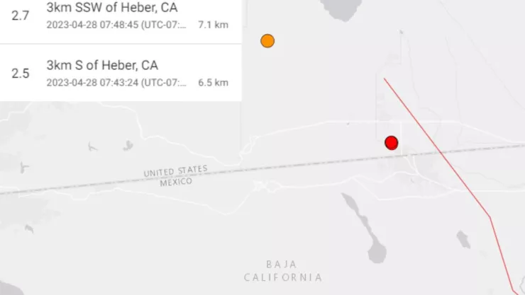 Reportan múltiples sismos en California hoy 28 de abril 2023