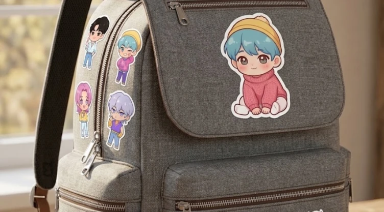 4 ideas de stickers de Baby Saja Boys tipo caricatura para decorar la mochila de una verdadera fan de KPop Demon Hunters