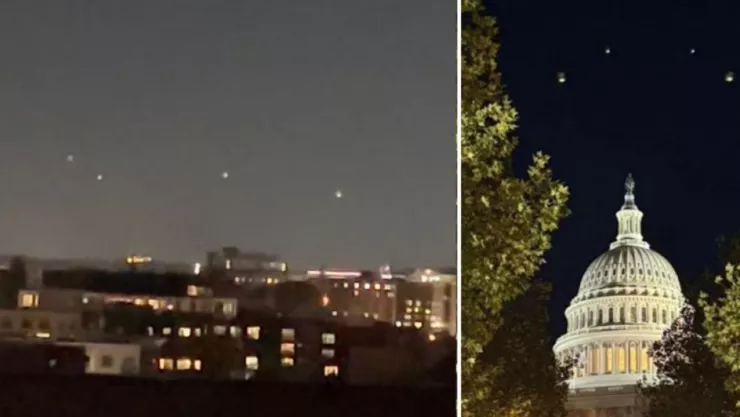 Captan en video ovnis en Washington D.C sobre el capitolio