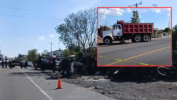 Accidente camión de volteo en Michoacán