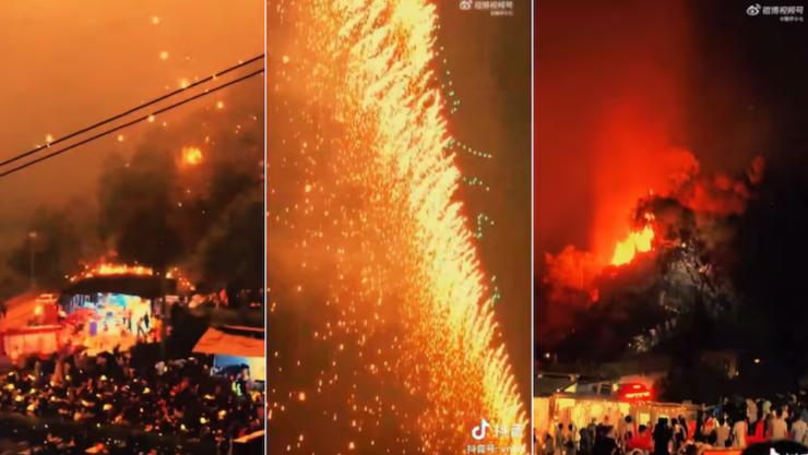 VIDEO Drones en llamas provocan caos durante celebración del Día Nacional en China.avif