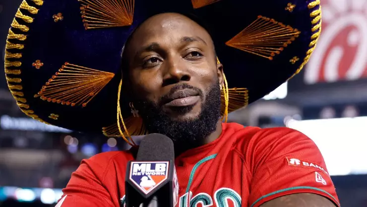 Randy Arozarena con el sombrero mexicano