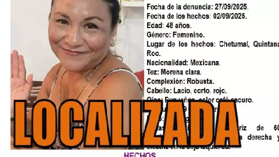 Localizan a Cristina Pech Chan tras estar desaparecida más un mes en Chetumal
