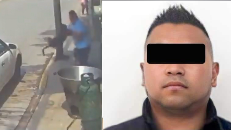 Hombre lanza a perro a cazo a aceite hirviendo