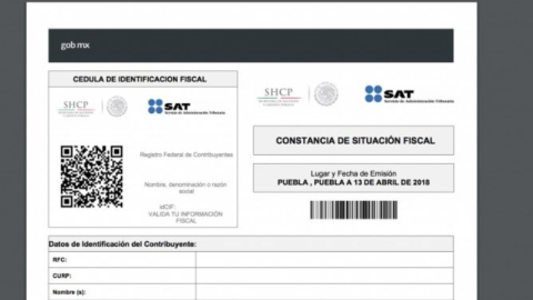SAT: Constancia de Situación Fiscal