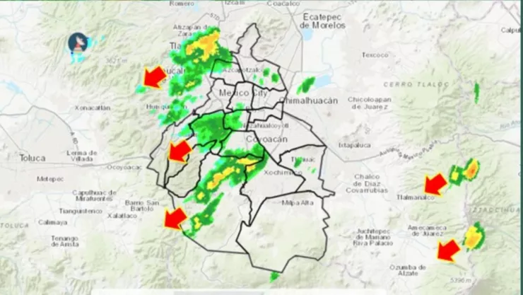 Lluvias y descargas eléctricas en CDMX y Edomex