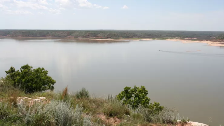 Una foto del Área Nacional de Recreación del Lago Meredith, en Texas.