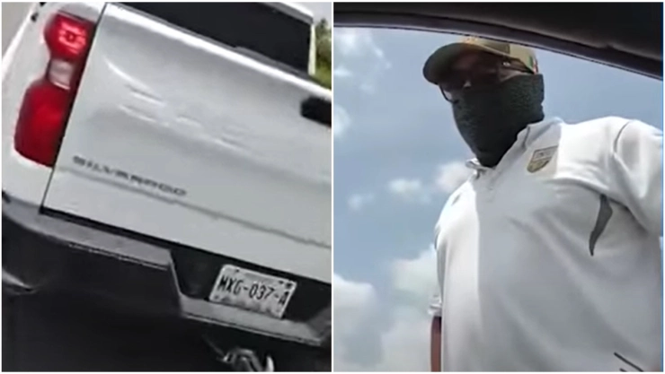 El conductor grabó a los supuestos agentes de migración que le pidieron abrir su cajuela.